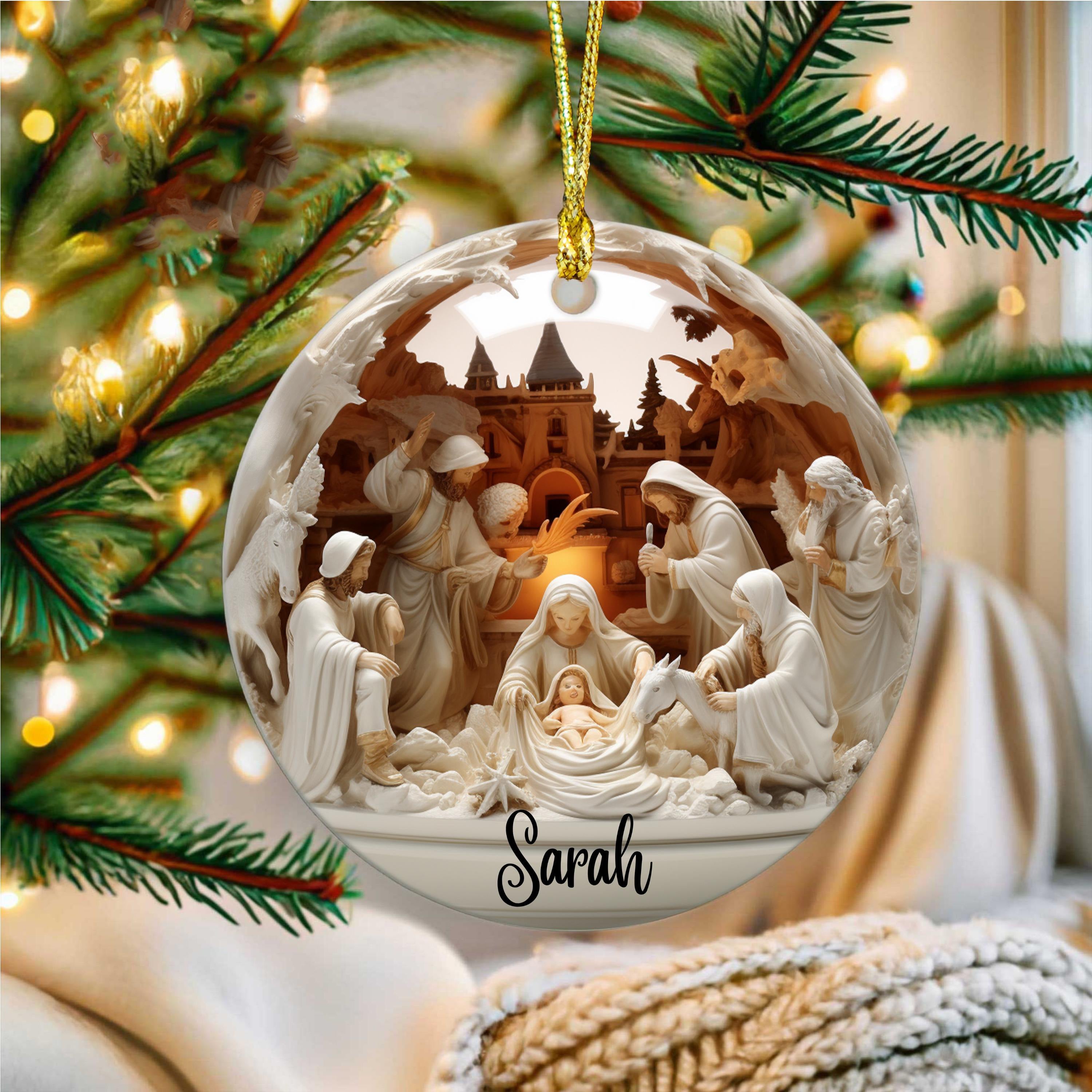 Custom Nativity Christmas Ornament, Christmas Holiday Decor, Xmas Jesus Gift Ornament, Christmas Decoration Ornament, Christmas Ornament 2025 DCLAF16